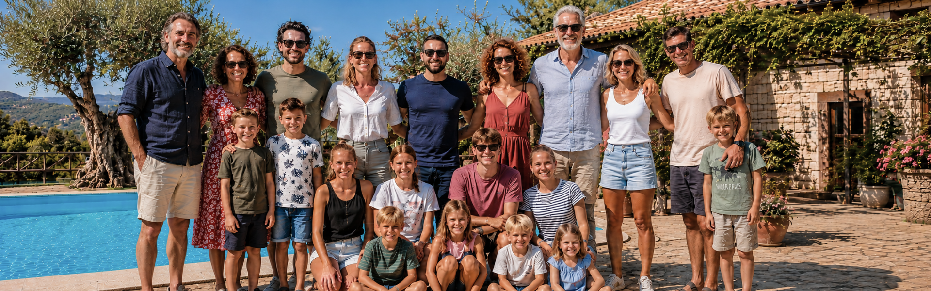 Gezinnen samen tijdens een gezinsrondreis door Kroatië